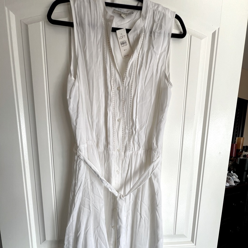 White summer loft dress never used